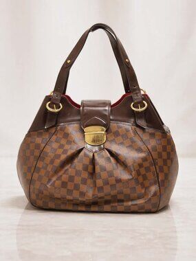 Authentic Louis Vuitton Sistina MM Damier Ebene Shoulder Bag LV Handbag